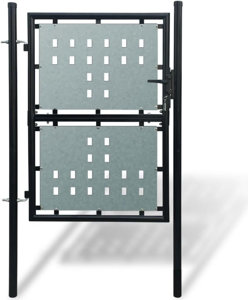 yorten Stahl Zauntor Gartentor Einzeltor Gartentür Robust Terrasse Einfahrtstor mit Schloss und 3 Sc