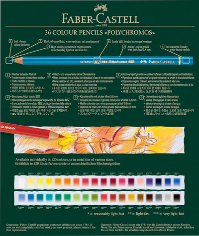 Faber-Castell 110038 - Farbstift POLYCHROMOS, 36er Atelierbox Atelierbox 36 stück (1er Pack), Atelie