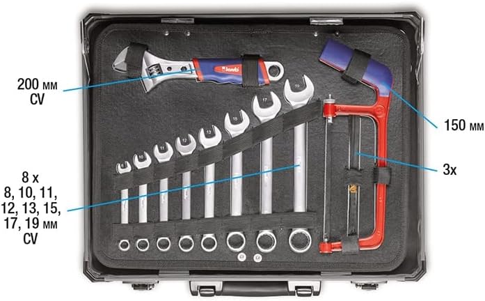 kwb Werkzeugkoffer aus robustem Aluminium inkl. 129-tlg. hochwertigem Werkzeug-Set als perfekte Grun