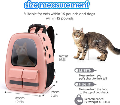 PETCUTE Katzenrucksack,Oxford-Tuch Hunderucksack für Kleine Katze,Atmungsaktiv Haustier Rucksack mit