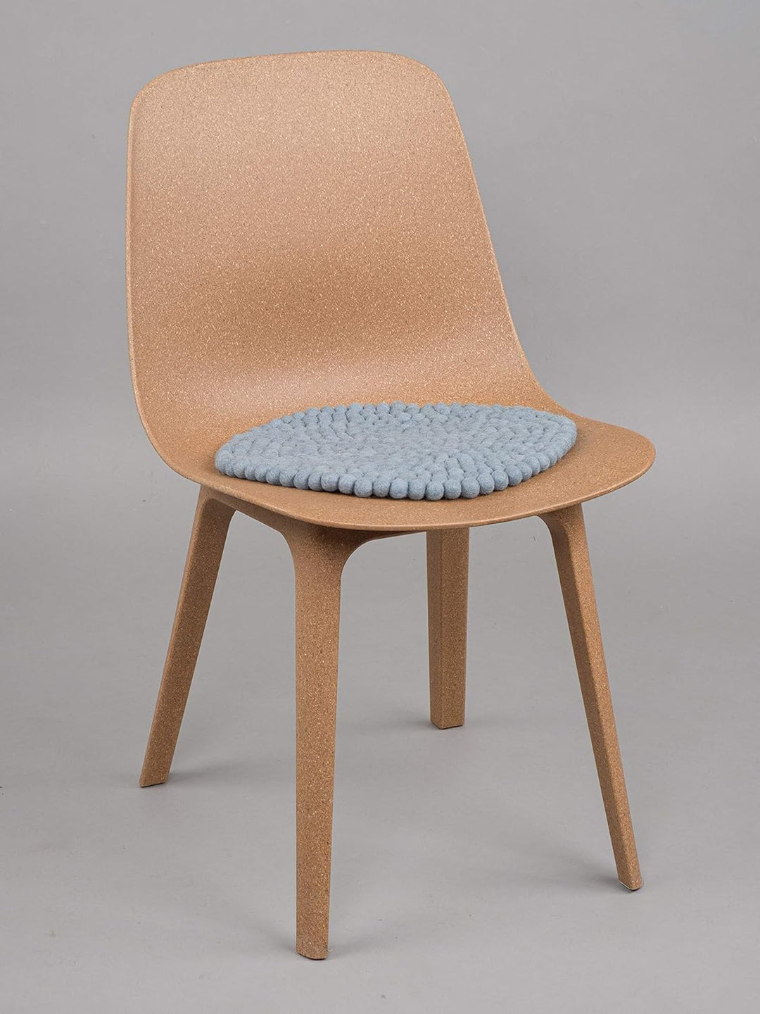 myfelt Filzkugel Sitzauflage Stuhlauflage - Mia - rund, Ø 36 cm, Hellblau, Hellblau
