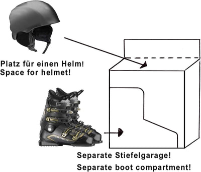 BRUBAKER Skischuhtasche Helmtasche 'Super Function' Comfort Stiefeltasche mit Rucksackfunktion Rosa/