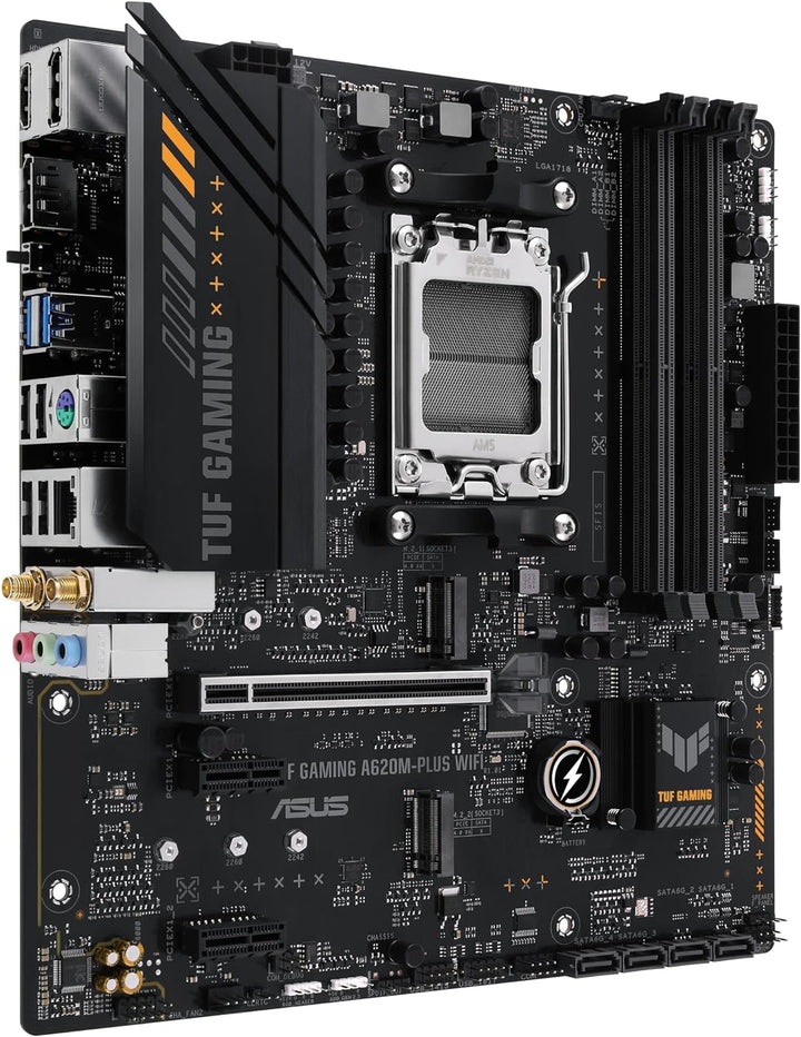 ASUS TUF GAMING A620M-PLUS WIFI Mainboard Sockel AMD A620 (Ryzen 7000, micro-ATX, DDR5 Speicher, PCI