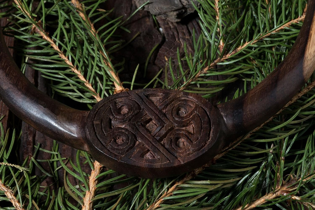 Windalf Wikinger Torques SKAGAR Ø 13 cm Wikinger Knoten Handarbeit aus Holz