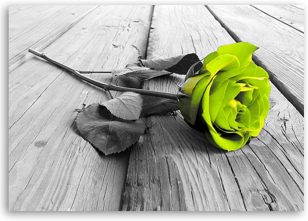 Feeby Vlies Leinwandbild Rose Blume Abstraktion 80x60 cm Wand Bild Kunstdruck Deko Wohnzimmer Wohnun