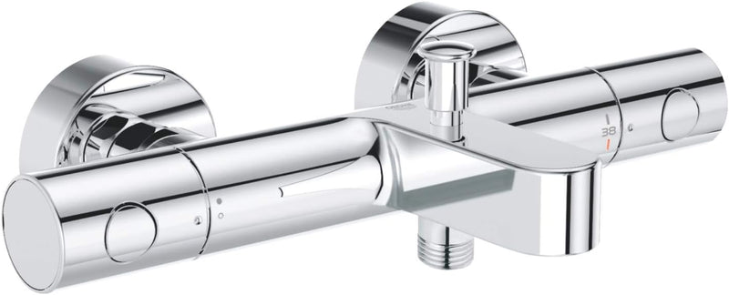 GROHE Grohtherm 800 Cosmopolitan - Thermostat-Wannenbatterie (S-Anschlüsse, mit ergonomischem Metall