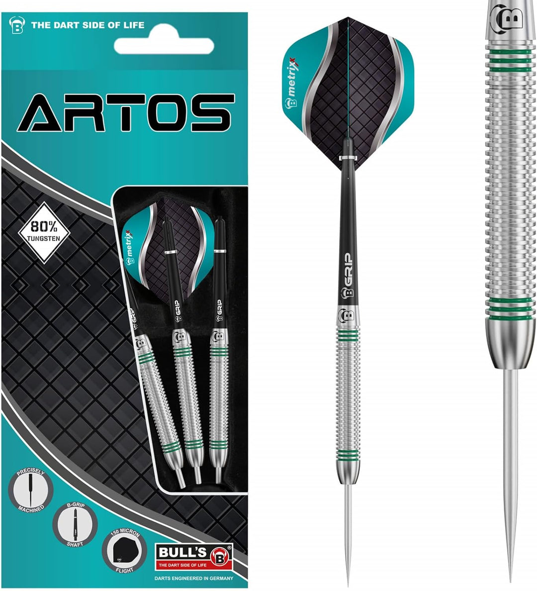 Artos Steel Dart, der Pro-Dart ohne viel Schnik-Schnak. Dartset mit 3 Dartpfeile aus 80 % Tungsten (
