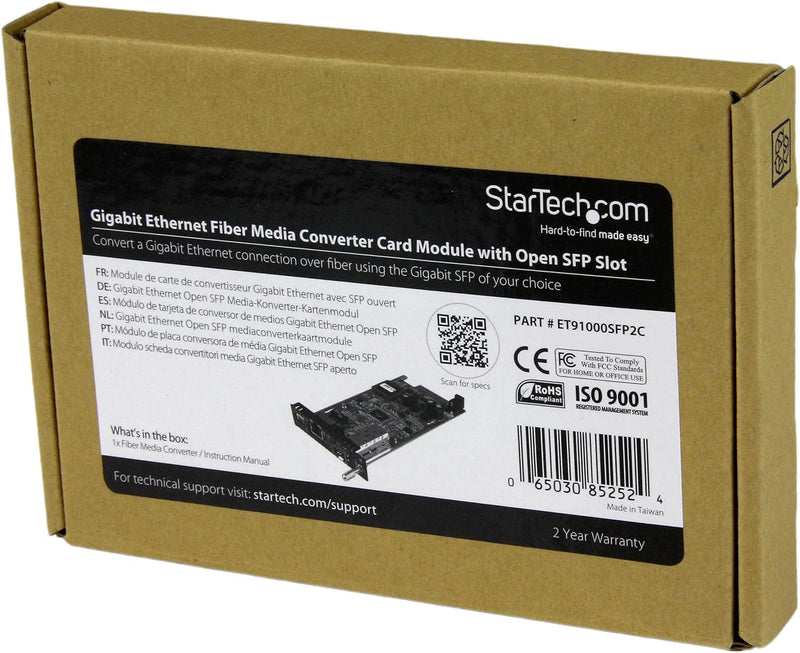 StarTech.com Gigabit Ethernet LWL / Glasfaser Medienkonverter Kartenmodul mit SFP, 1000 Mbit Multimo