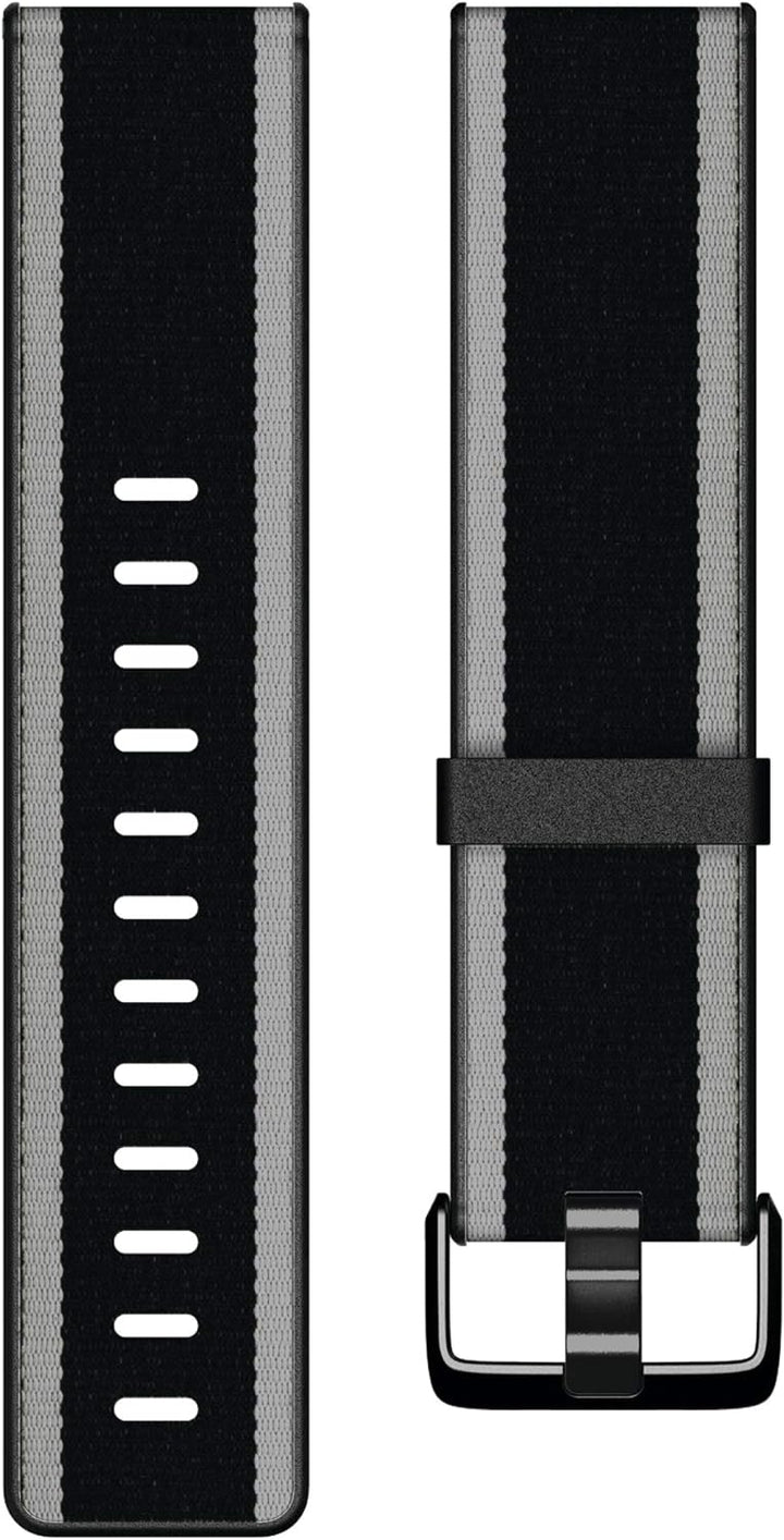 Fitbit Versa/Versa Lite, klassisches Accessoire-Band Gewebtes Band L Black/Gray, Gewebtes Band L Bla
