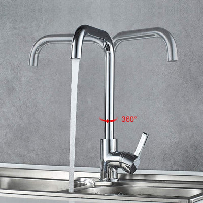 IBERGRIF M22105, Hoch Küchenarmatur, Einhebel Spültischarmatur, Wasserhahn für Küche, Chrom, Silber,