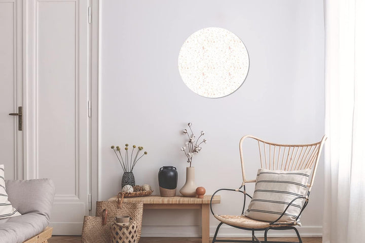 MuchoWow Wandbild Rund Wanddeko Deko Wohnzimmer Bilder 30x30 cm Muster - Terazzo - Textur, 30x30 cm