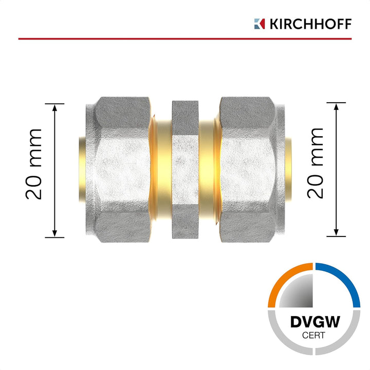 KIRCHHOFF | MSVR Rohr | 5er Set | Klemmringverschraubung 20 mm | Aluverbundrohr | für Heizung | Fuss