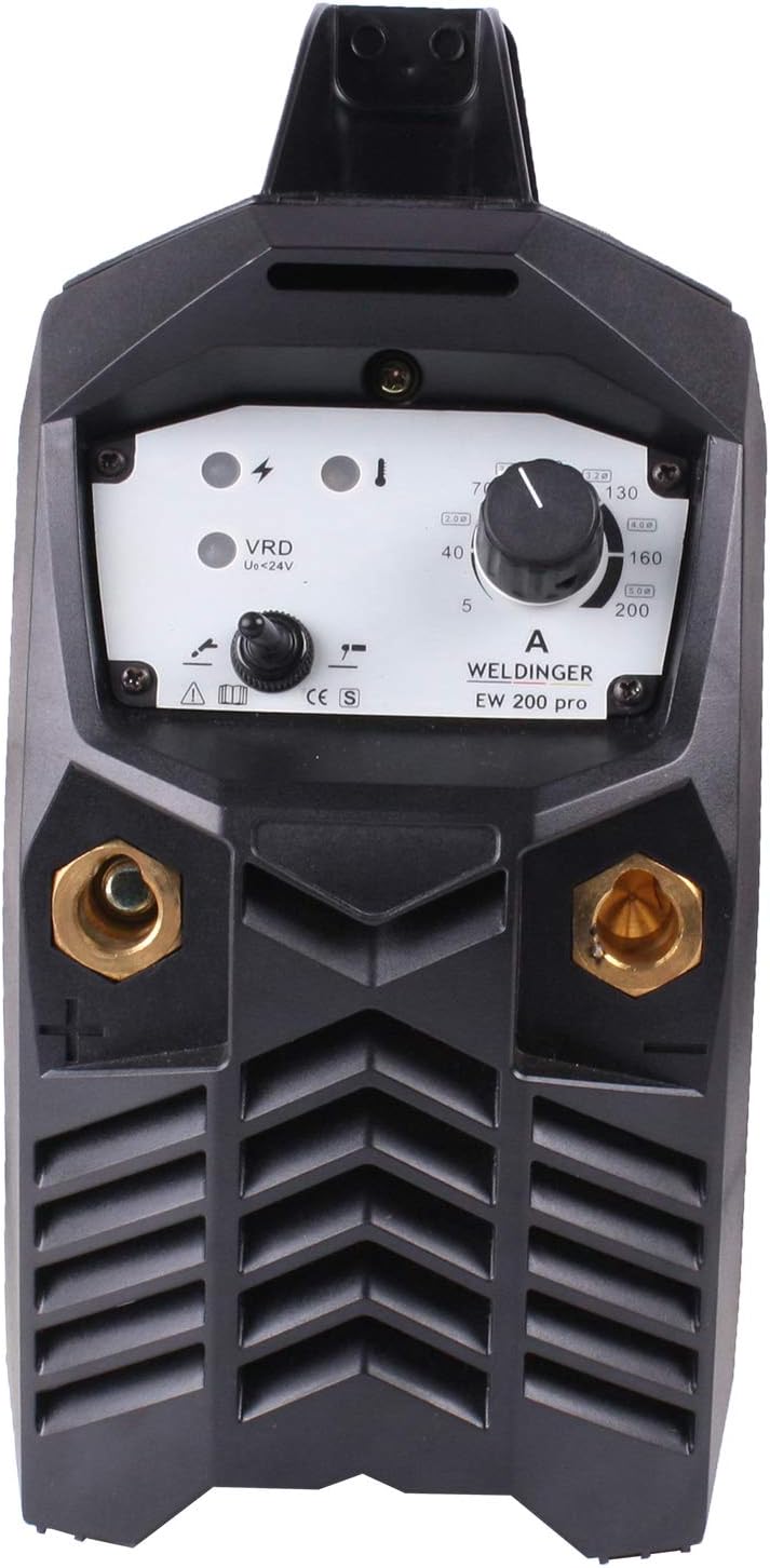 WELDINGER Elektroden-Schweissinverter EW 200 'pro' 200A profitauglich 4 m Kabel (ED 100% bei 4 mm El