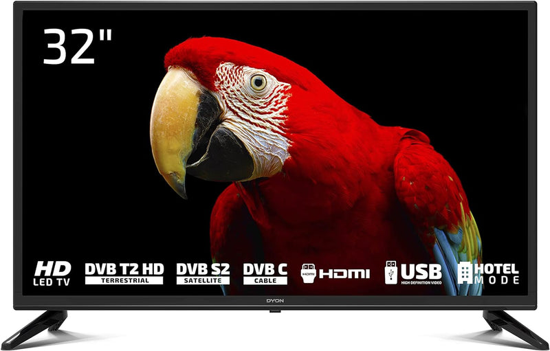 DYON Live 32 Pro 80 cm (32 Zoll) Fernseher (HD, Triple Tuner (DVB-C/-S2/-T2), Hotelmodus, USB-Media