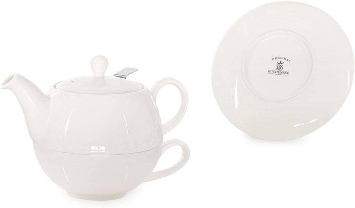 tea4chill Buchensee Tea for One mit Sieb Lena 500ml aus Crystal Bone China Porzellan in fein-cremige
