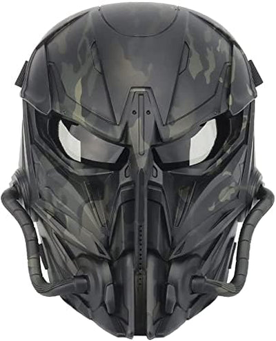 Airsoft-Maske Schädel Taktische Vollgesichtsmaske, Mit PC-Linse Anti-Aufprall-Dual-Modus-Tragedesign