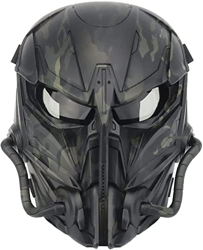 Airsoft-Maske Schädel Taktische Vollgesichtsmaske, Mit PC-Linse Anti-Aufprall-Dual-Modus-Tragedesign