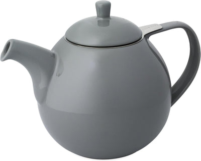 FORLIFE Curve Teekanne mit Teesieb, 1,3 l, Grau Gray, Gray
