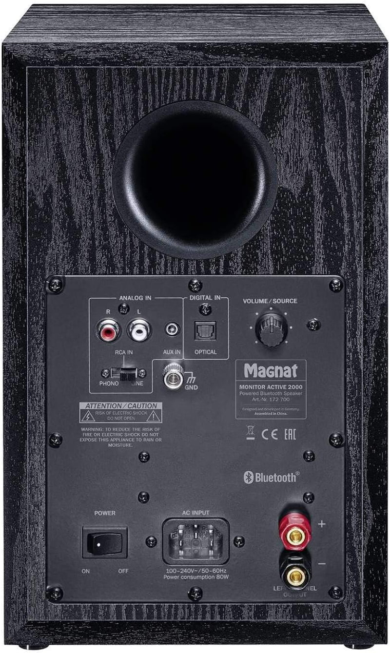 Magnat Monitor Active 2000, Bluetooth-Stereolautsprecher, Aktiv-Lautsprecher, Hochwertiger Phono-Vor