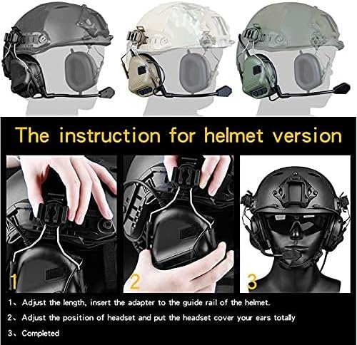 Airsoft-Helm Und Helm-Headset Und Schutzbrillen-Set, Mit Mikrofon Geräuschreduzierung elektronischer