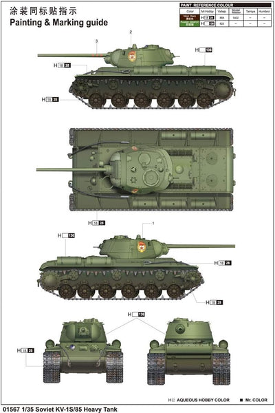 Trumpeter 01567 Modellbausatz Soviet KV-1S/85 Heavy Tank