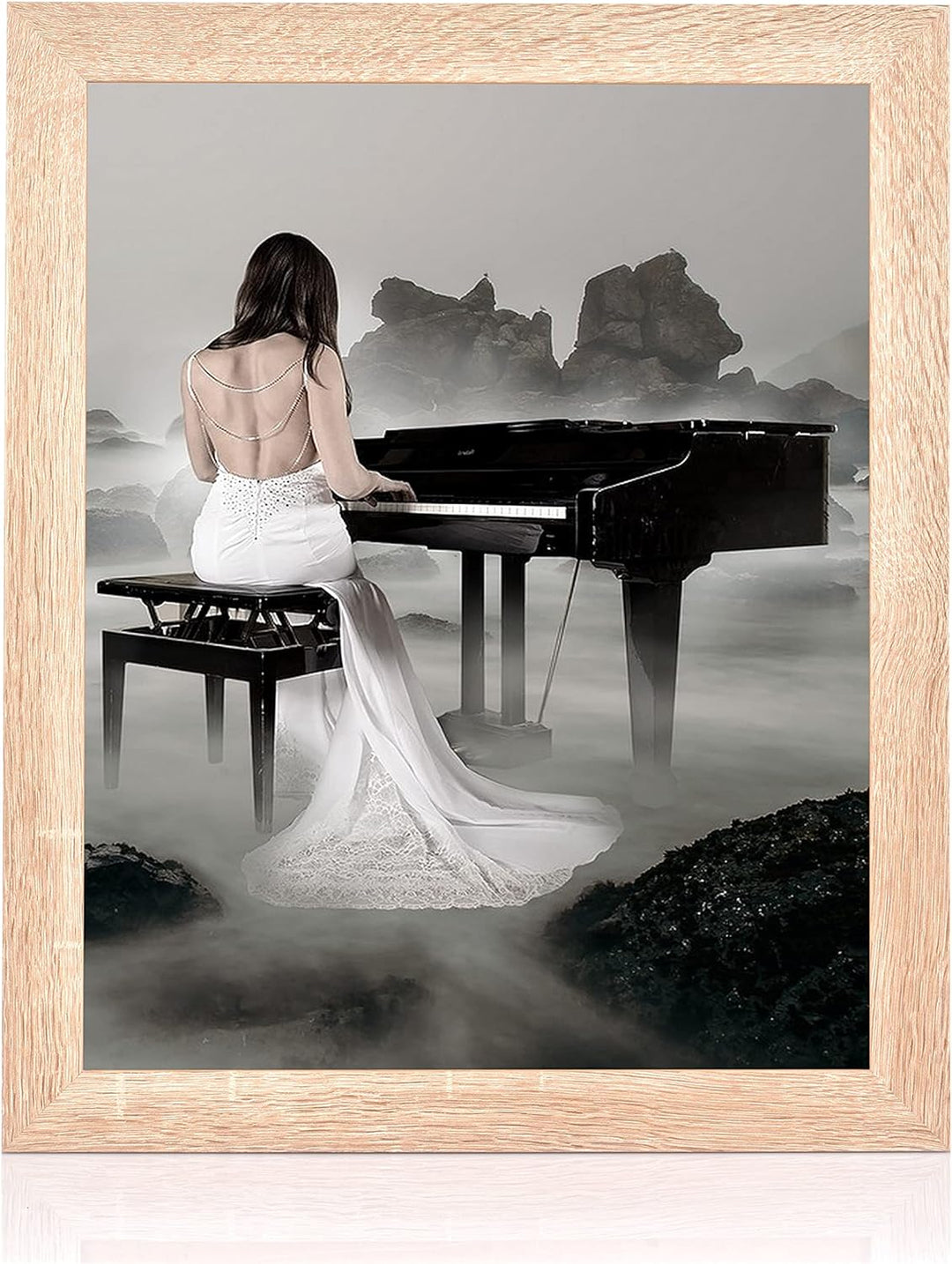 rahmengalerie24 Bilderrahmen 33x95 cm New Rio Rahmen Sonoma Holz Acrylglas ohne Passepartout Portrai