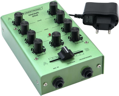 OMNITRONIC GNOME-202 Mini-Mixer grün | 2-Kanal-DJ-Mixer im Miniaturformat | Extrem leichter und komp