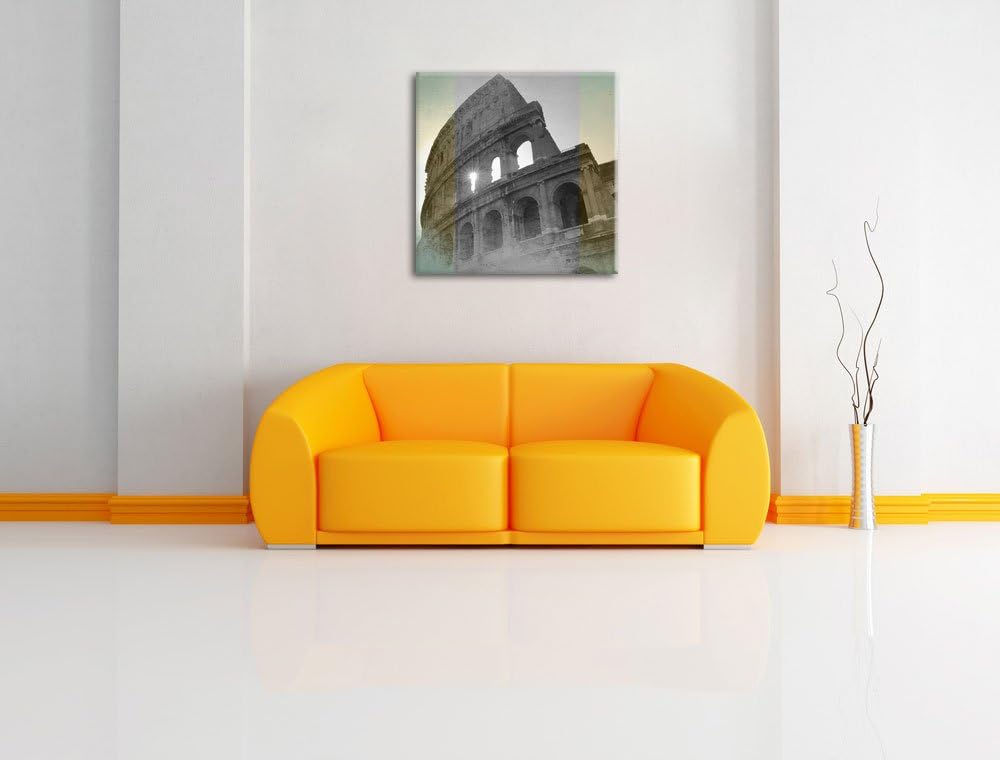 Pixxprint antikes Kolosseum in Rom als Leinwandbild/Grösse: 70x70 cm/Wandbild/Kunstdruck/fertig besp