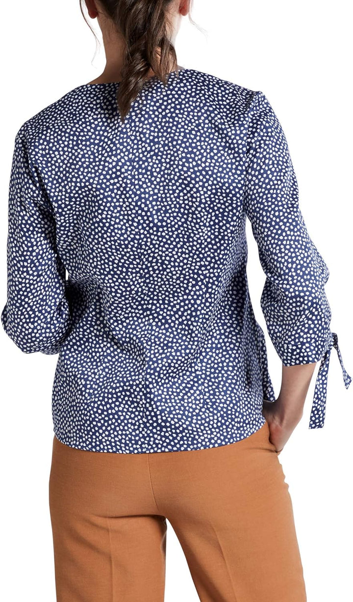 eterna Damen kragenlose Bluse Classic FIT Navy 44_D_3/4