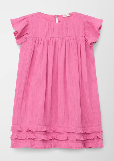 s.Oliver Mädchen Kleid mit Rüschen 122 Rosa, 122 Rosa