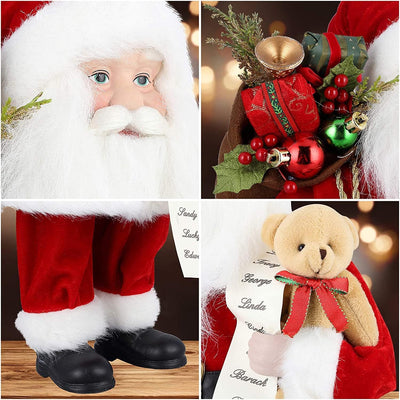 Uten Weihnachtsmann 44cm/ 18“ Santa Claus Figuren animierte Weihnachtsstern stehend Santa Figur mit