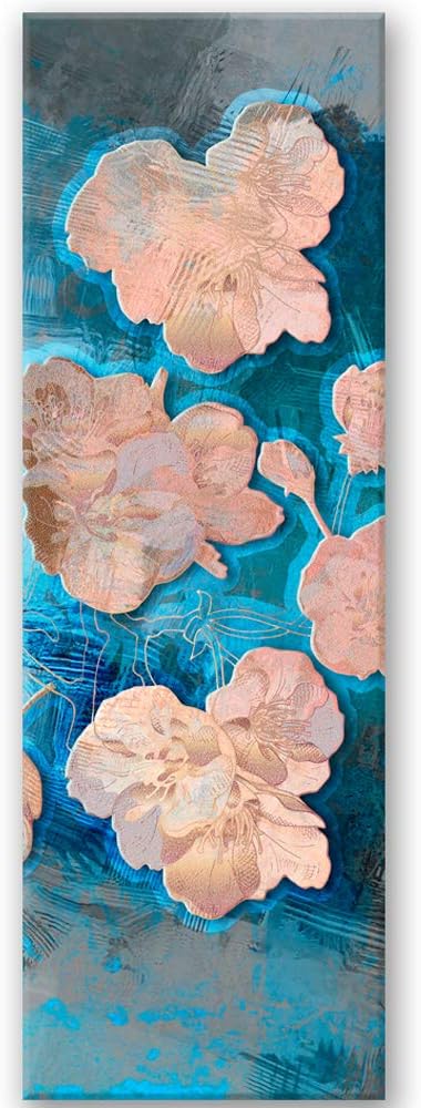 Wandbild XXL Blumen Natur Deko Kunst Bilder Abstraktes Design Beige 50x150 cm Deco panel 50x150 cm B