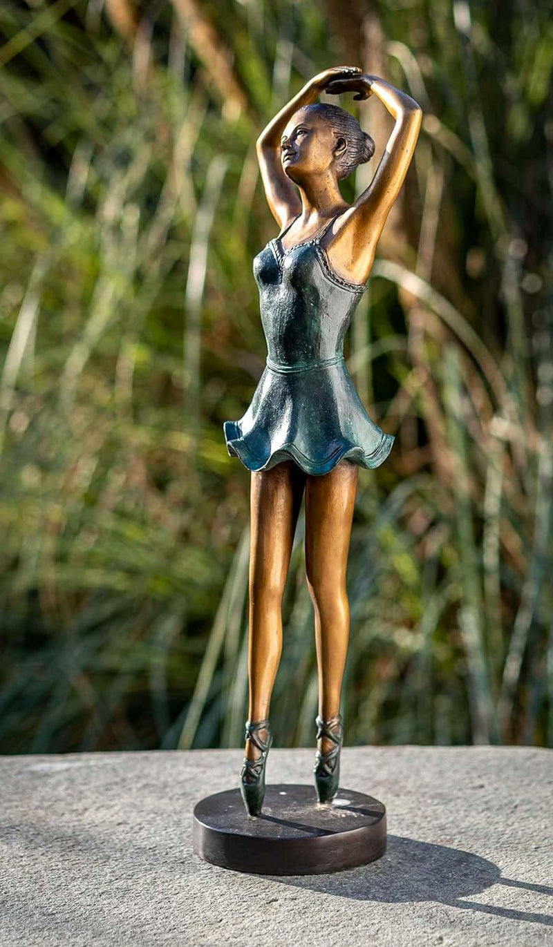 IDYL Bronze-Skulptur Ballerina | 48x15x12 cm | Klassische Bronze-Figur handgefertigt | Gartenskulptu