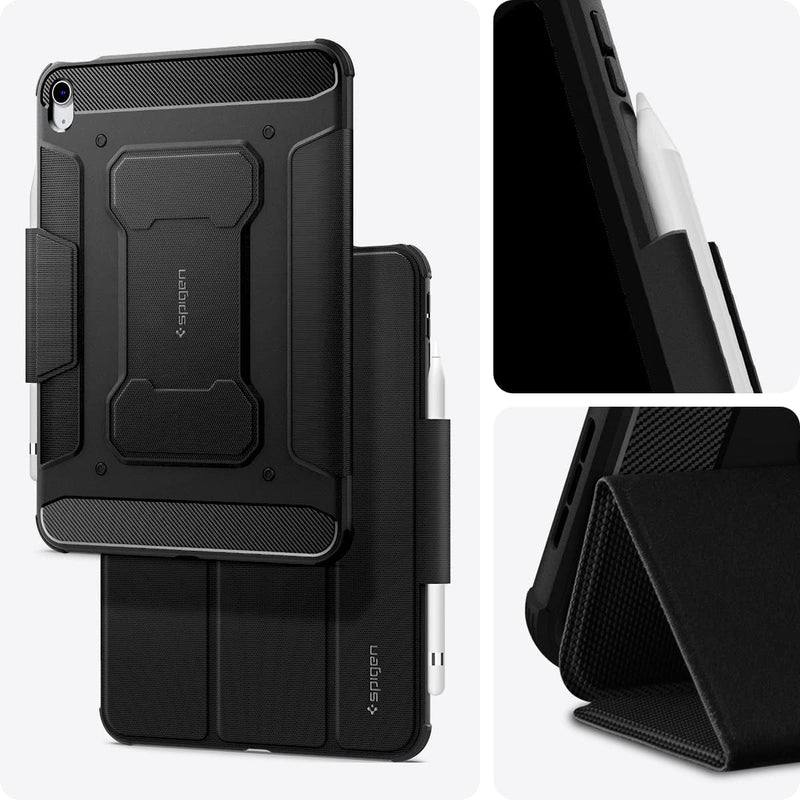 Spigen Rugged Armor Pro Hülle Case kompatibel mit iPad 10. Generation 2022 10,9 Zoll -Schwarz