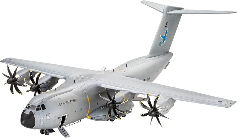 Revell 03822 03822-Airbus A400M Atlas RAF 1:72 originalgetreuer Modellbausatz für Experten, unlackie