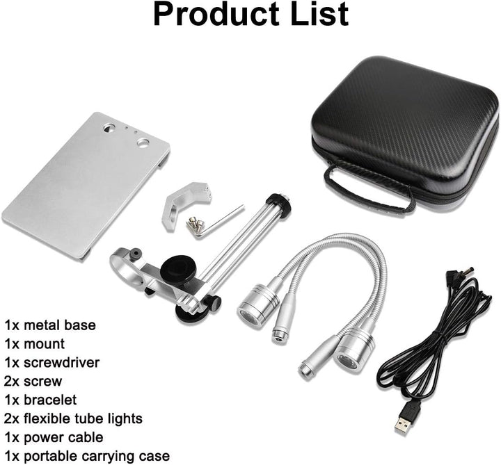 Jiusion Ständer mit 2 Lampen aus Aluminiumlegierung, universell verstellbar, professioneller Standha