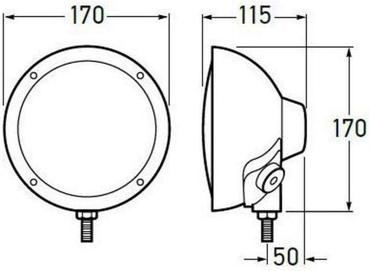 HELLA - Halogen-Fernscheinwerfer - Luminator Compact - ECE-R112/E1 1901 - 24/12V - 1F3 009 094-031 V