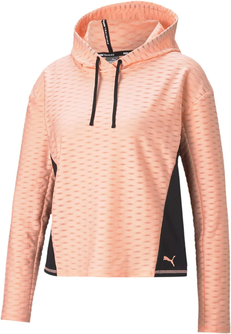 PUMA Damen, Train Flawless Pullover Hoodie T-shirt M Elektro Peach, M Elektro Peach