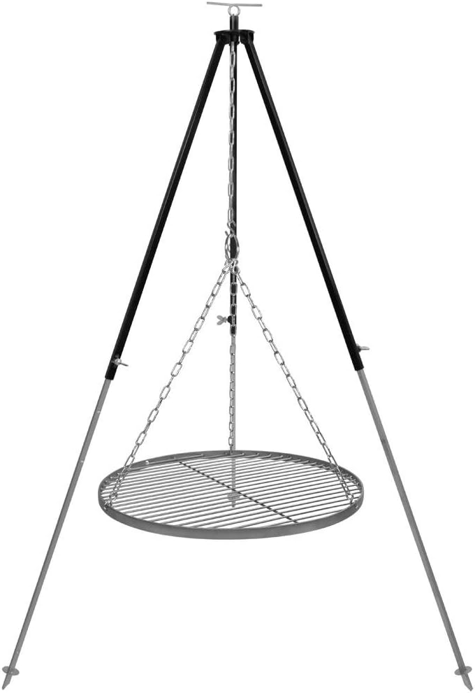 Schwenkgrill Dreibein 1,8 m Kettenhöhenverstellung mit Grillrost Edelstahl 50 cm