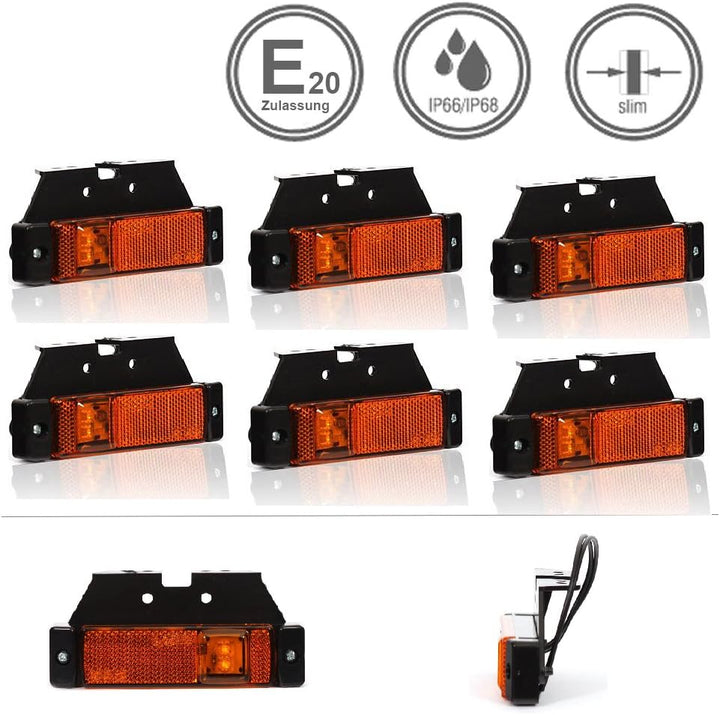 LED-MARTIN® 6er Sparset SU5 Umrissleuchte - inkl. Halter - gelb/orange - zugelassen für den Strassen