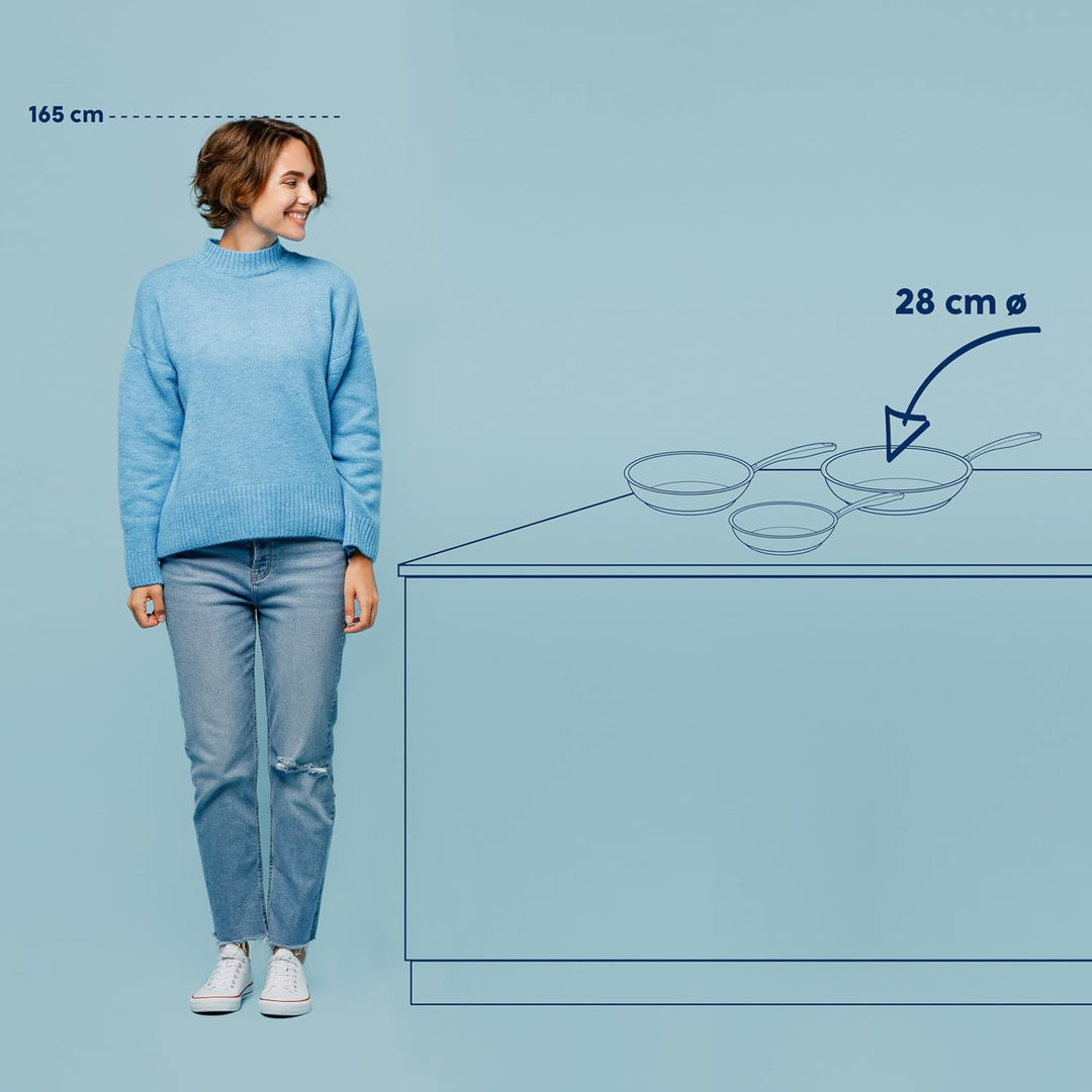 Kela 10189 Flavoria Bratpfanne, 18/8 Stainless Steel, 2.2 liters, Silber Glänzend 28 cm, 28 cm