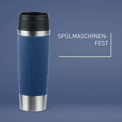 Emsa N20221 Travel Mug Classic Isolierbecher 0,5 Liter | neuer Komfort-Schraubverschluss | Edelstahl