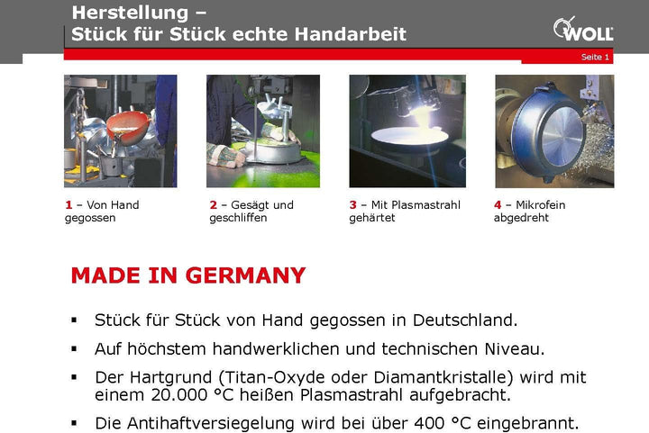 Woll 1024N Titanium Nowo Gussbräter viereckig 24 x 24 cm, 10 cm hoch, 4.0 Liter mit 2 Seitengriffen