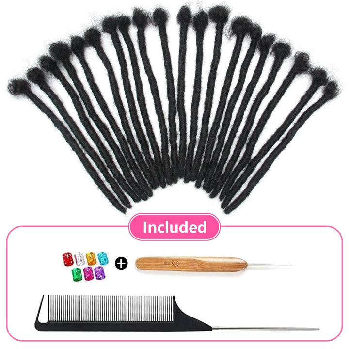 Permanent Echthaar Dreadlock Extensions 20 Stränge Handgemachte Crochet Real Hair Loc Extensions (8