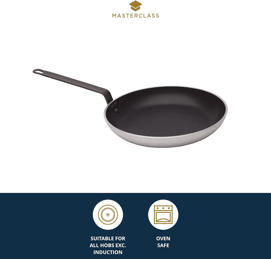 Kitchen Craft MasterClass Professional Strapazierfähige Antihaft-Bratpfanne, Aluminium, 32 cm – Silb