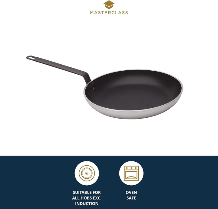 Kitchen Craft MasterClass Professional Strapazierfähige Antihaft-Bratpfanne, Aluminium, 32 cm – Silb
