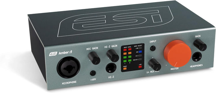 ESI Amber i1 | Professionelles 24-bit / 192 kHz USB Audio Interface mit 2 Eingängen und 2 Ausgängen