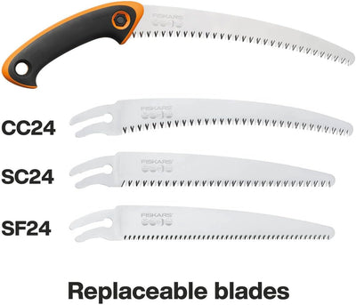 Fiskars Profi Handsäge für frisches Holz, Grobzahnung, Hochwertiges Stahl-Sägeblatt, Inklusive Aufbe