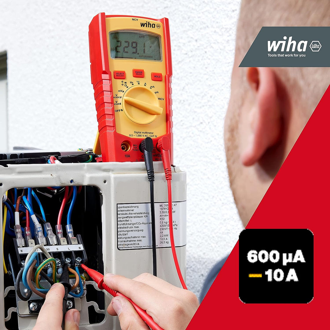 Wiha Digitales Multimeter bis 1.000 V AC, CAT IV inkl. 2x AAA-Batterien I mit True-RMS Funktion I LC
