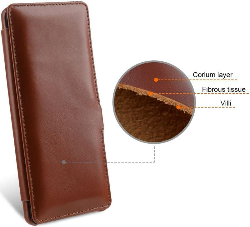 STILGUT Book Case kompatibel mit Google Pixel 6 Pro Hülle aus Leder mit Clip-Verschluss, Lederhülle,